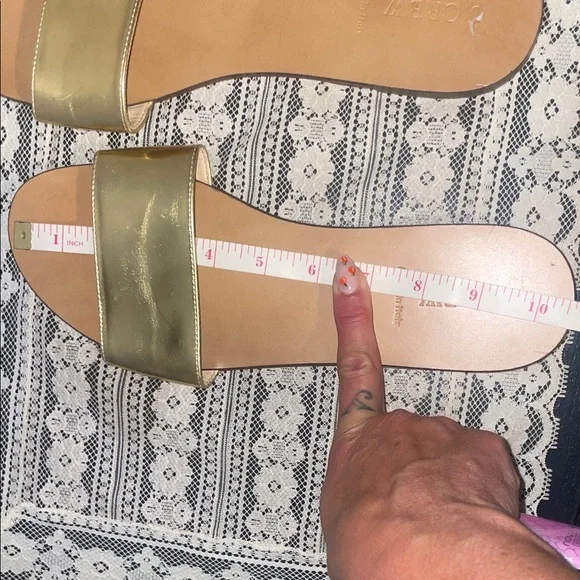 J. Crew Metallic Gold Slide Sandals - Picture 6 of 8
